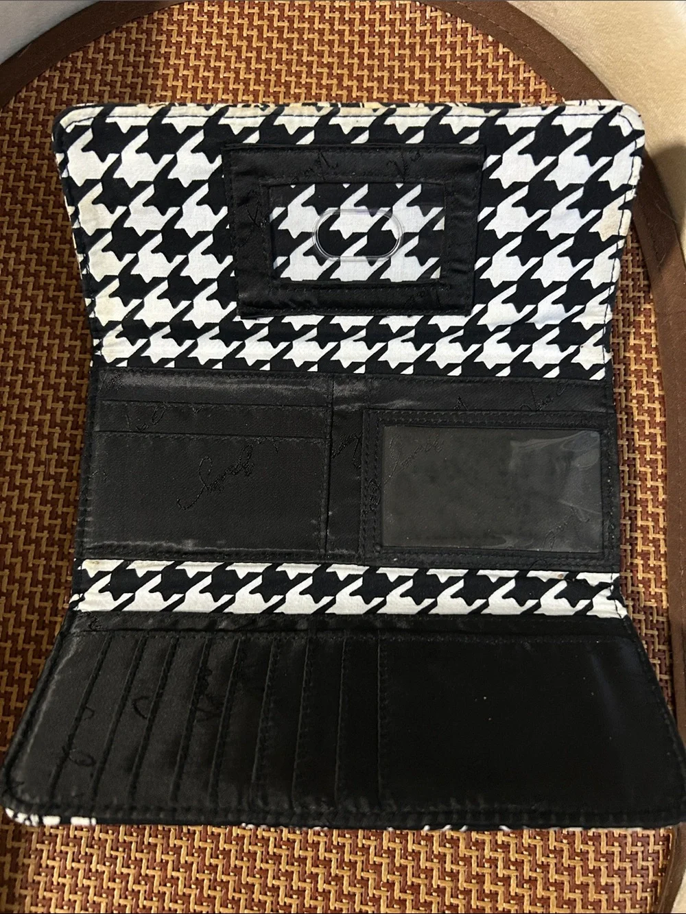 Vera Bradley Black White Gray Quilted Wallet